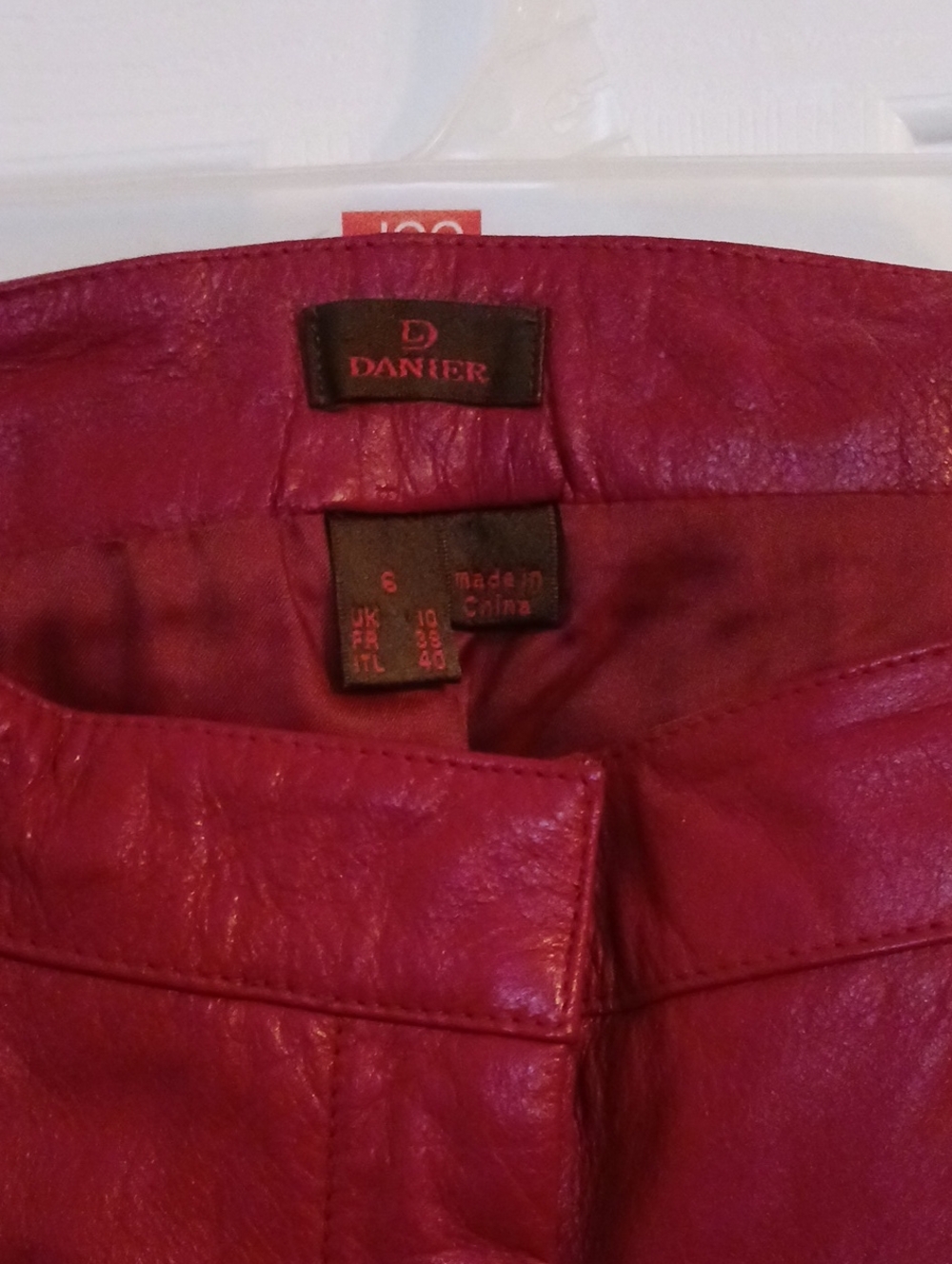 Danier Women's Red Leather Jeans